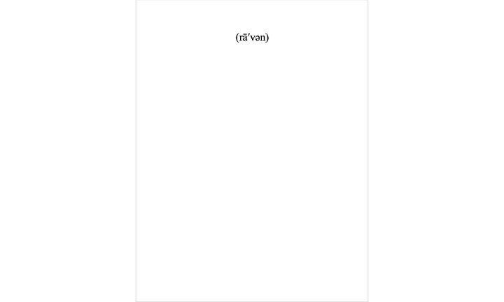 (rā′vən) by Elizabeth Kirkpatrick-Vrenios